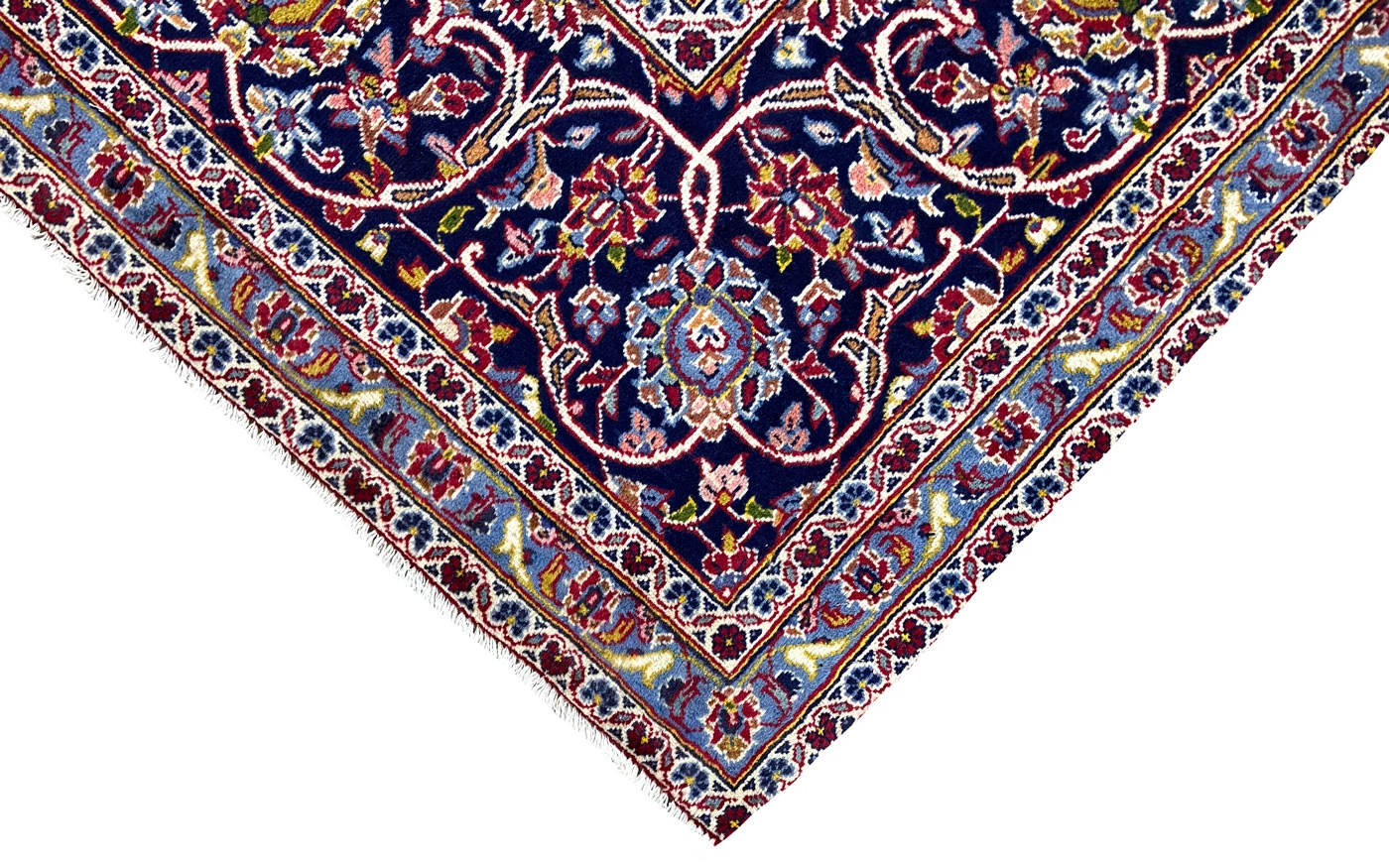 Hand-Knotted Wool Kashan Persian Rug, 414 × 293 cm