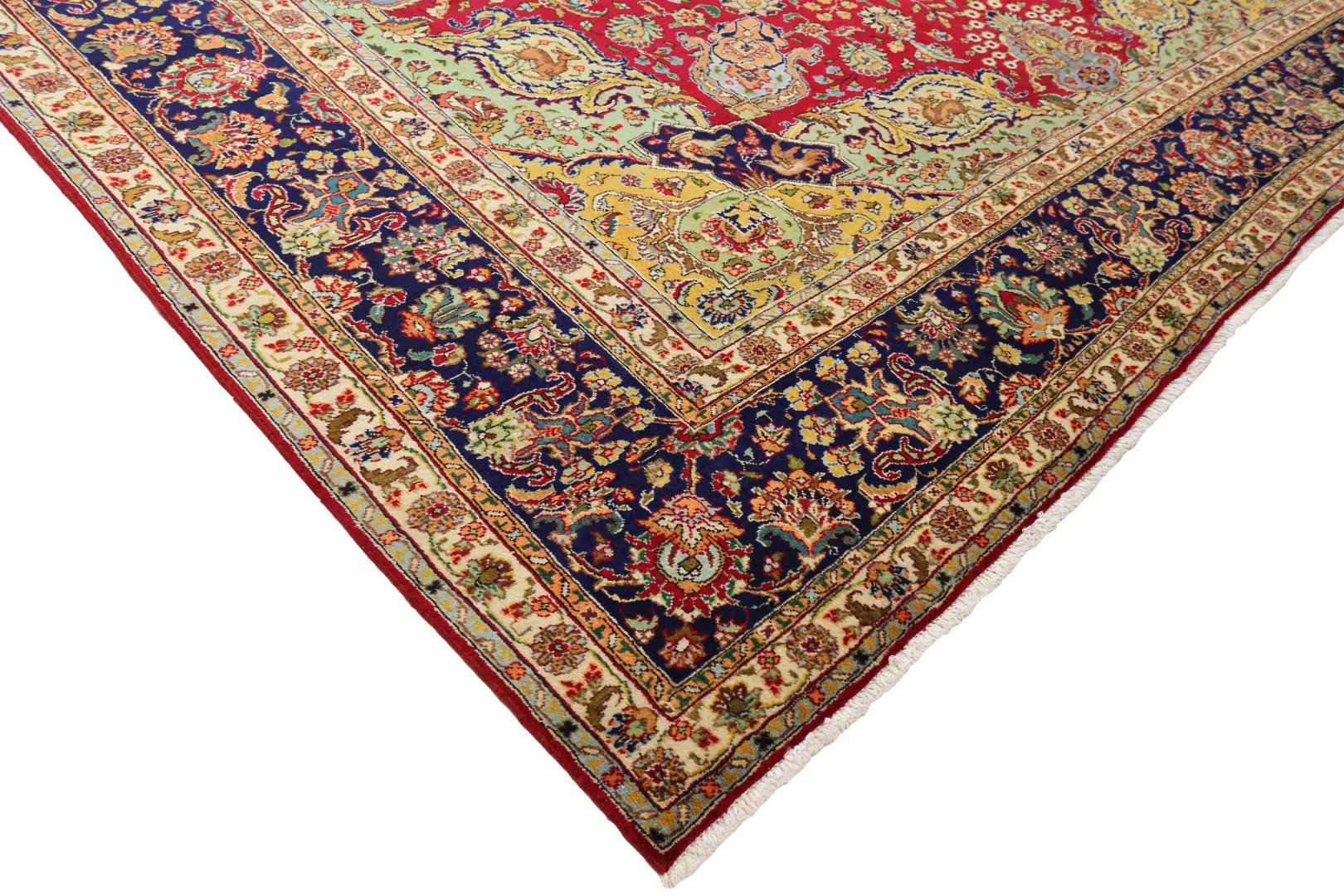 Tabriz Persian Rug — hand-knotted, 394 × 304 cm, Wool & Silk