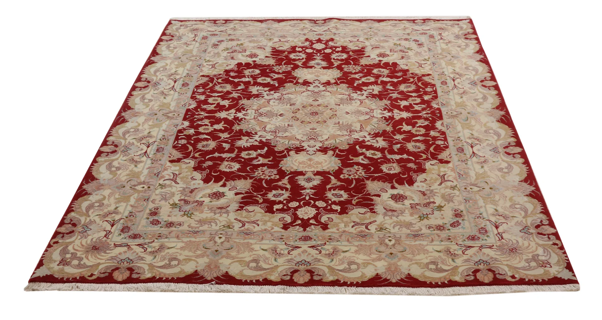 Tabriz Persian Rug — hand-knotted, 192 × 151 cm, Wool & Silk