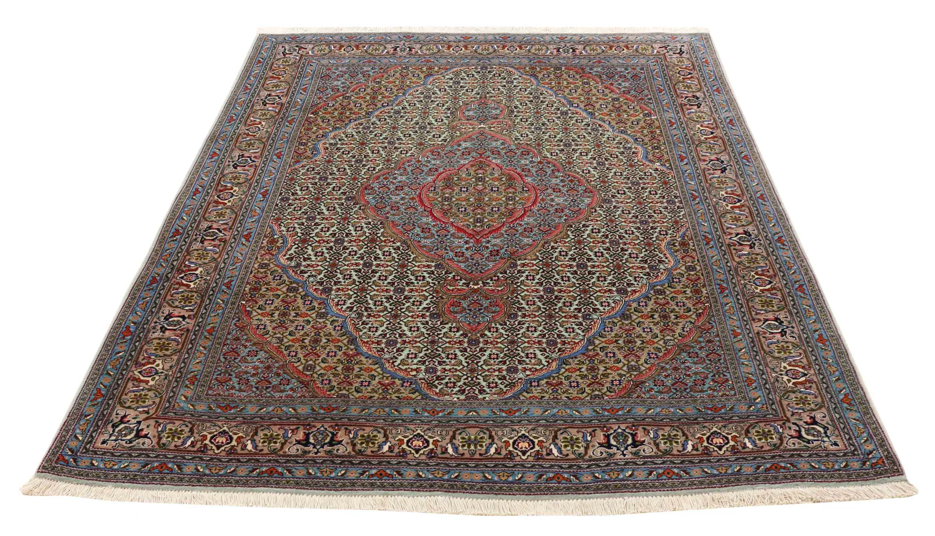 Tabriz Persian Rug 200 × 150 cm, Wool & Silk, hand-knotted