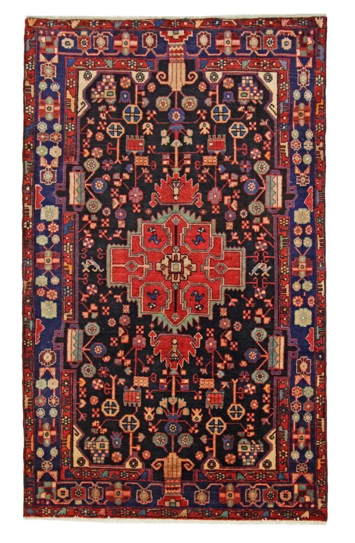 orientteppich-nahawand-237-x-144-cm-medaillon-150000-knoten-handgeknupft Persian Rug 237 × 144 cm, Wool, hand-knotted