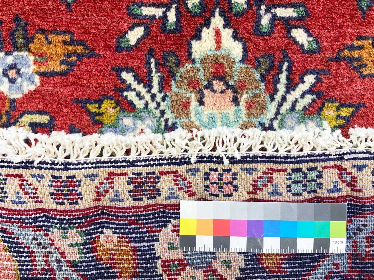 mahal-orientteppich-200-x-78-cm-rot-medaillon-handgeknupft-4 Hand-Knotted Wool Persian Rug, 200 × 78 cm
