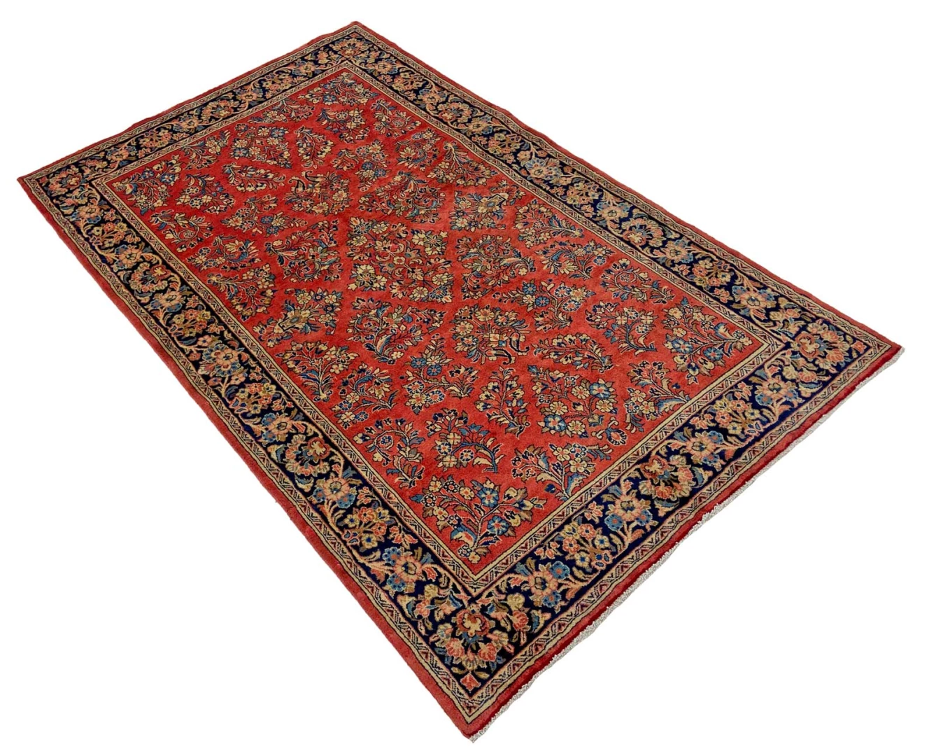 sarough-teppich-226-x-136-cm-florales-design-handgeknupft-2 Sarouk Farahan Persian Rug 226 × 136 cm, Wool, hand-knotted