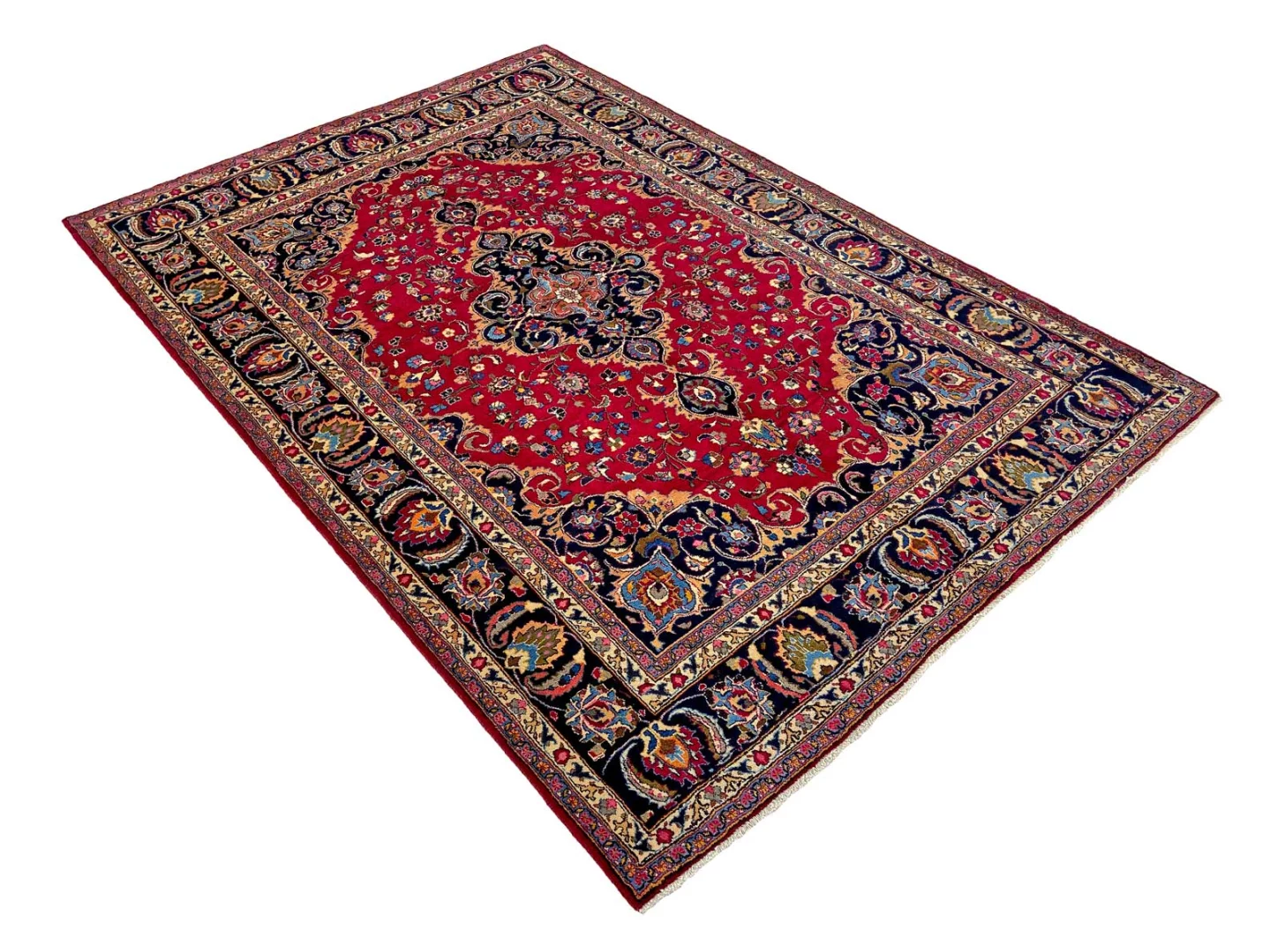 maschhad-teppich-287-x-196-cm-florales-muster-handgeknupft-2 Mashhad Persian Rug 287 × 196 cm, Wool, hand-knotted