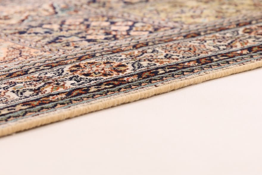 Hand-Knotted Silk Kashmir Indian Rug, 90 × 64 cm