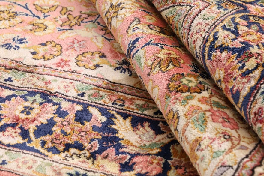 Kashmir Indian Rug — hand-knotted, 154 × 93 cm, Silk