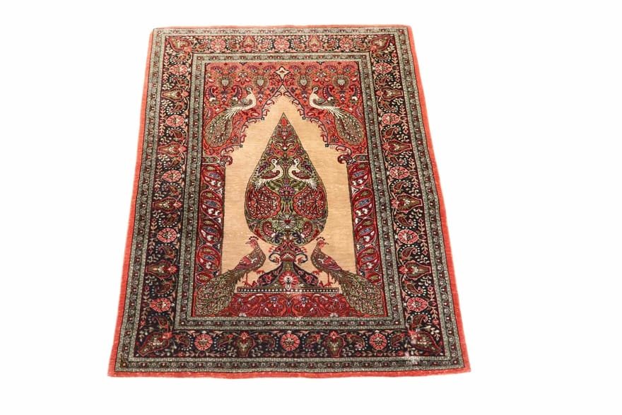 Qom Silk Rug 127×78, hand-knotted, hohe Qualität, Luxus