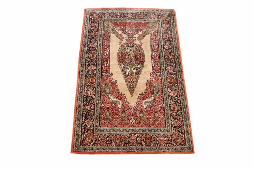 Qom Silk Rug 127×78, hand-knotted, hohe Qualität, Luxus