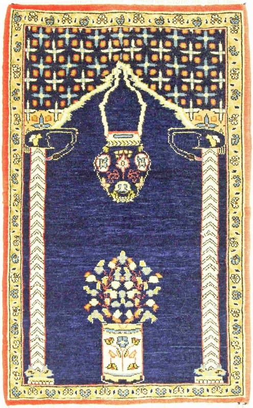 Hand-Knotted Wool Qom Persian Rug, 84 × 50 cm