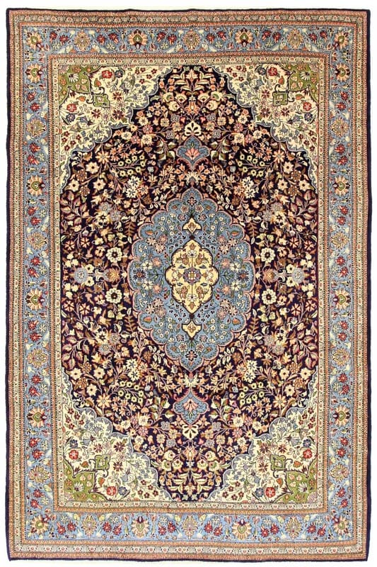 Hand-Knotted Wool Qom Persian Rug, 347 × 230 cm