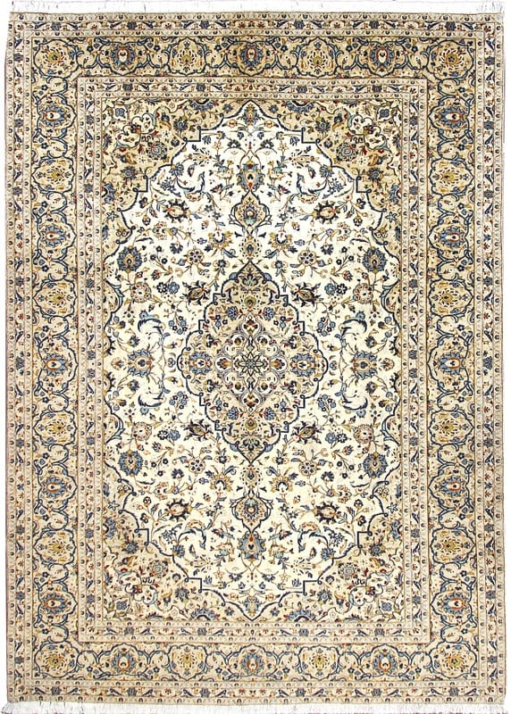 Hand-Knotted Wool Kashan Persian Rug, 356 × 247 cm