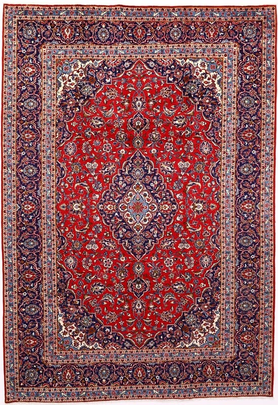 keshan-teppich-359x247-cm-handgeknupft-perserteppich-mit-medaillon Hand-Knotted Wool Kashan Persian Rug, 357 × 246 cm