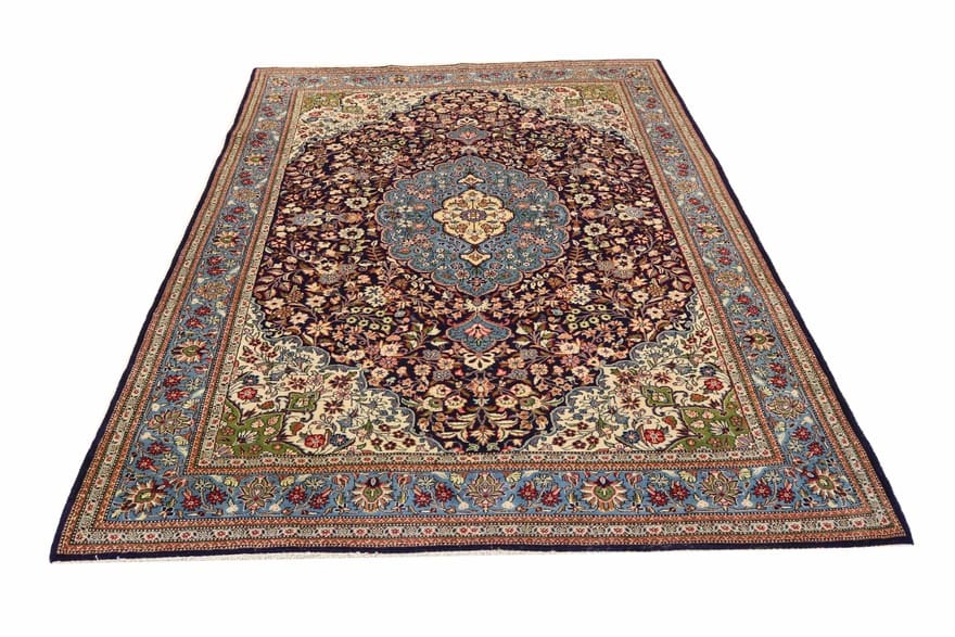 Hand-Knotted Wool Qom Persian Rug, 347 × 230 cm