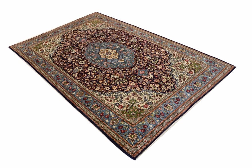 Hand-Knotted Wool Qom Persian Rug, 347 × 230 cm