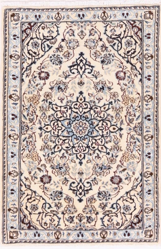 Nain Persian Rug 110 × 73 cm, Wool & Silk, hand-knotted