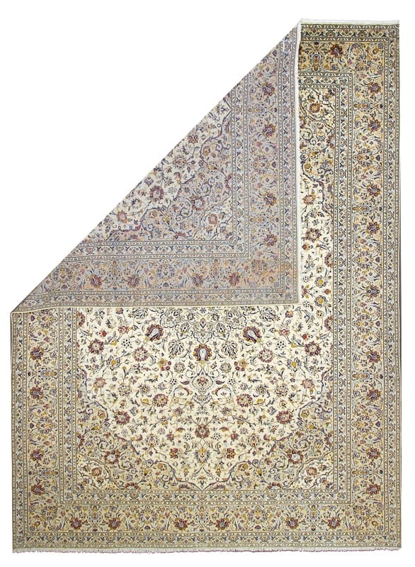 kashan-teppich-415x299-cm-cremefarben-handgeknupft-perserteppich-1 Kashan Persian Rug — hand-knotted, Wool