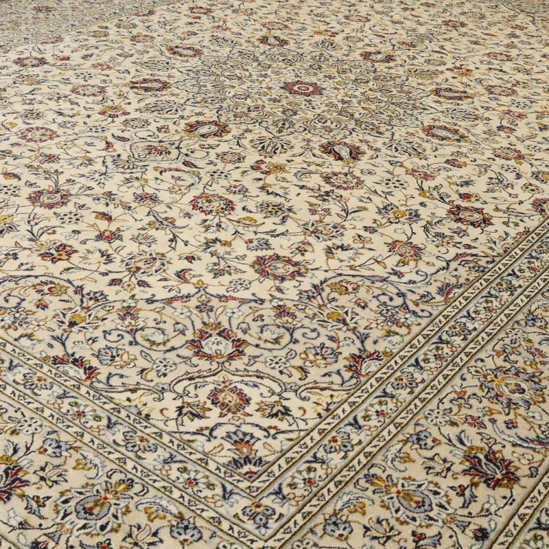 kashan-teppich-415x299-cm-cremefarben-handgeknupft-perserteppich-4 Kashan Persian Rug — hand-knotted, Wool