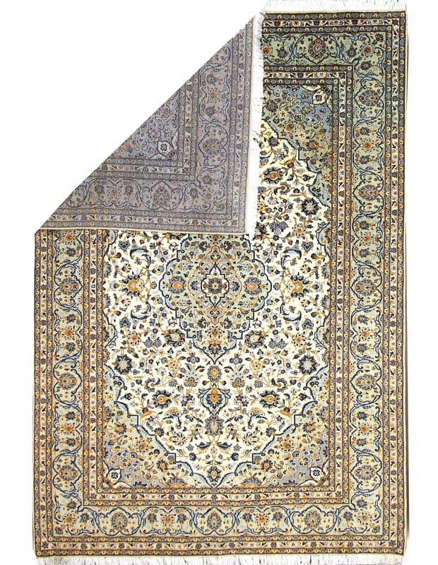 kashan-teppich-368x251-cm-creme-mandarinen-handgeknupft-1 Kashan Persian Rug — hand-knotted, 366 × 250 cm, Wool