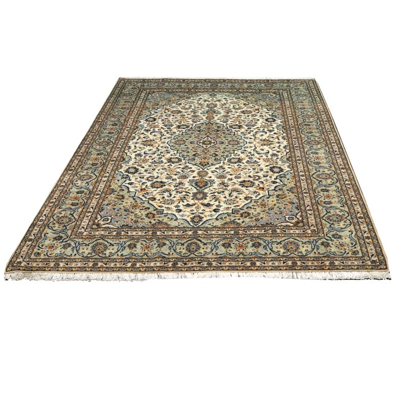 kashan-teppich-368x251-cm-creme-mandarinen-handgeknupft-2 Kashan Persian Rug — hand-knotted, 366 × 250 cm, Wool