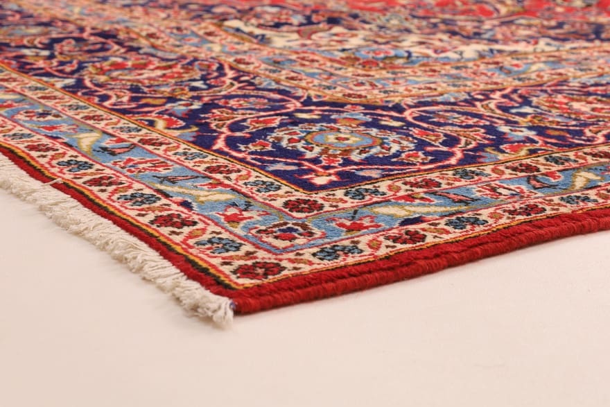 keshan-teppich-359x247-cm-handgeknupft-perserteppich-mit-medaillon-2 Hand-Knotted Wool Kashan Persian Rug, 357 × 246 cm