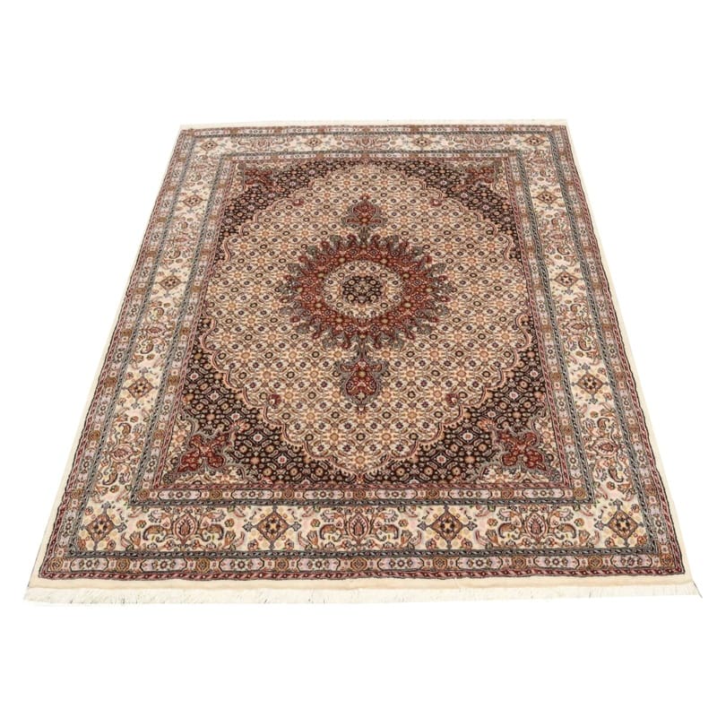 Moud Persian Rug — hand-knotted, 203 × 155 cm, Wool & Silk