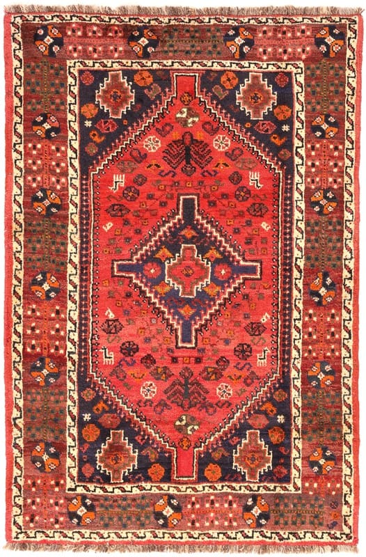Shiraz Persian Rug — hand-knotted, 154 × 102 cm, Wool