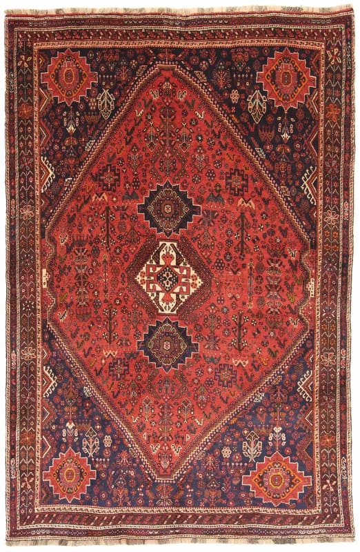 Hand-Knotted Wool Qashqai Persian Rug, 260 × 171 cm