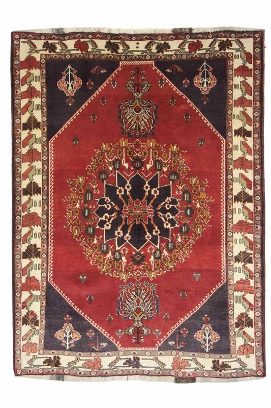 Qashqai Persian Rug — hand-knotted, 215 × 157 cm