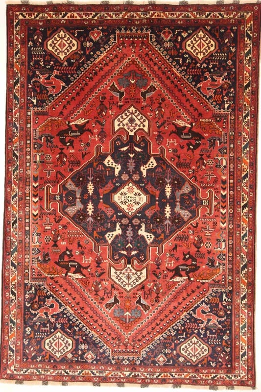 Qashqai Persian Rug — hand-knotted, 306 × 208 cm, Wool