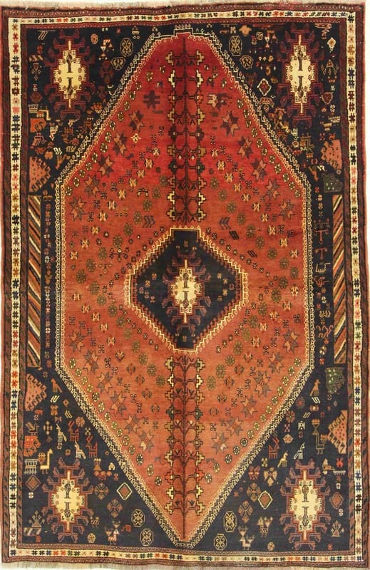 Qashqai Persian Rug — hand-knotted, 250 × 164 cm, Wool