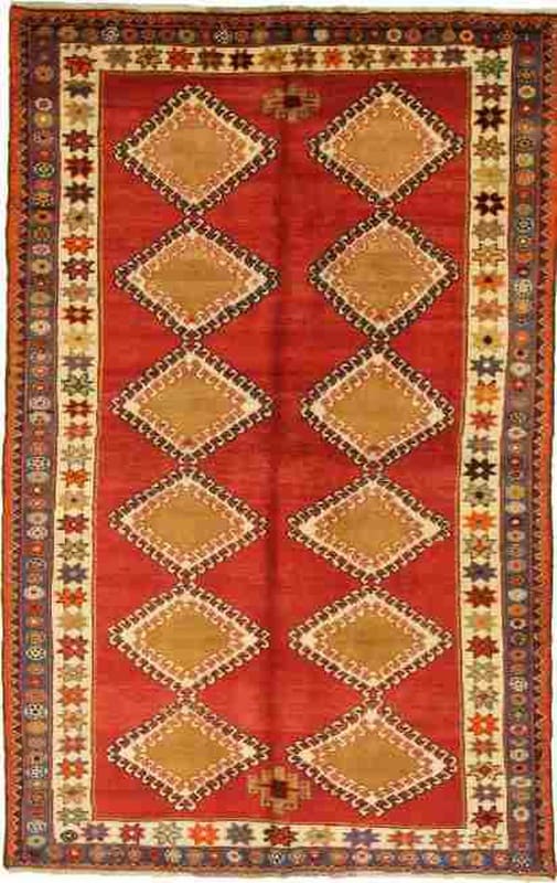Qashqai Persian Rug — hand-knotted, 250 × 132 cm