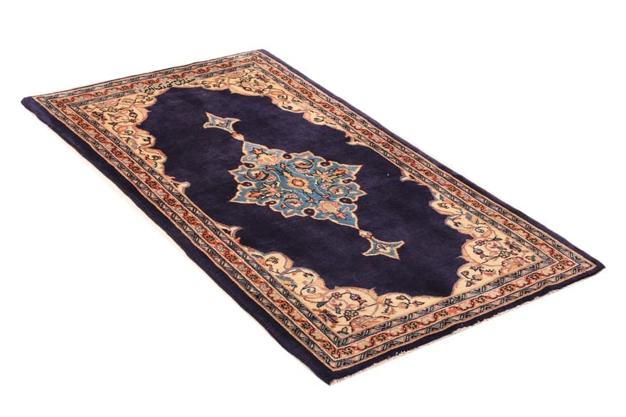dunkelblauer-sarough-teppich-138x80-cm-handgeknupft-perserteppich-1 Sarouk Farahan Persian Rug 136 × 79 cm, Wool, hand-knotted