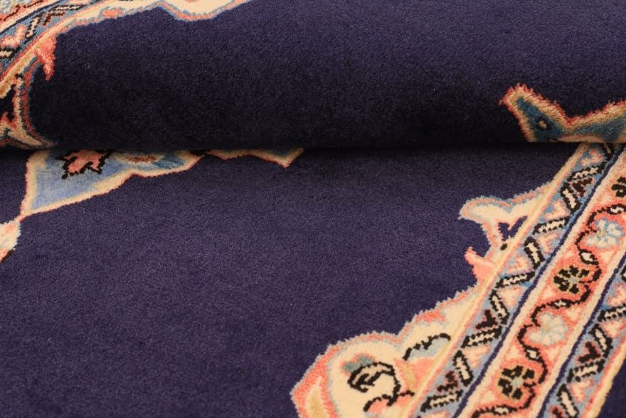 dunkelblauer-sarough-teppich-138x80-cm-handgeknupft-perserteppich-2 Sarouk Farahan Persian Rug 136 × 79 cm, Wool, hand-knotted
