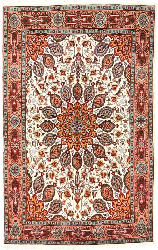 tabriz-teppich-159x98-cm-60-raj-handgeknupft-perserteppich-1 Hand-Knotted Wool Tabriz Persian Rug, 157 × 97 cm