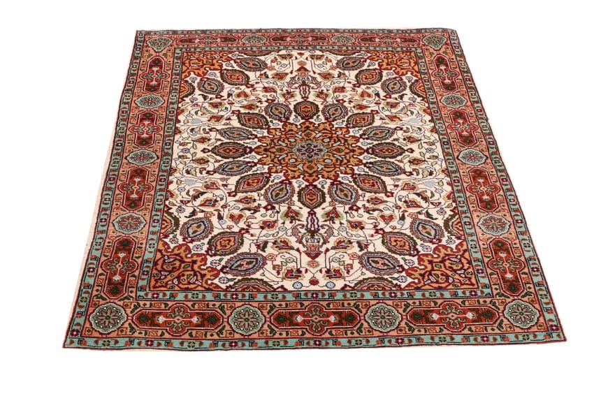 tabriz-teppich-159x98-cm-60-raj-handgeknupft-perserteppich-2 Hand-Knotted Wool Tabriz Persian Rug, 157 × 97 cm