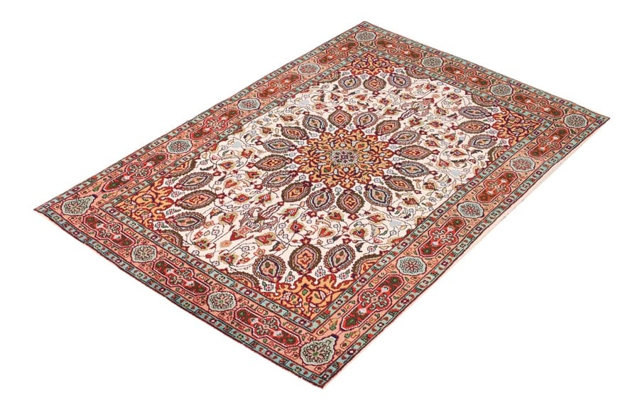tabriz-teppich-159x98-cm-60-raj-handgeknupft-perserteppich-4 Hand-Knotted Wool Tabriz Persian Rug, 157 × 97 cm