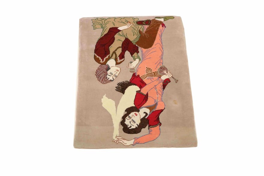 Hand-Knotted Wool & Silk Tabriz Persian Rug, 71 × 48 cm