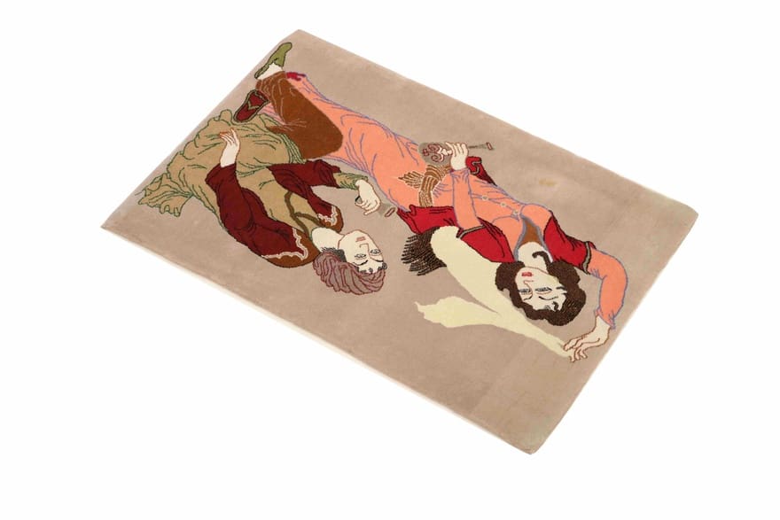 Hand-Knotted Wool & Silk Tabriz Persian Rug, 71 × 48 cm