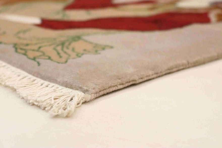 Hand-Knotted Wool & Silk Tabriz Persian Rug, 71 × 48 cm