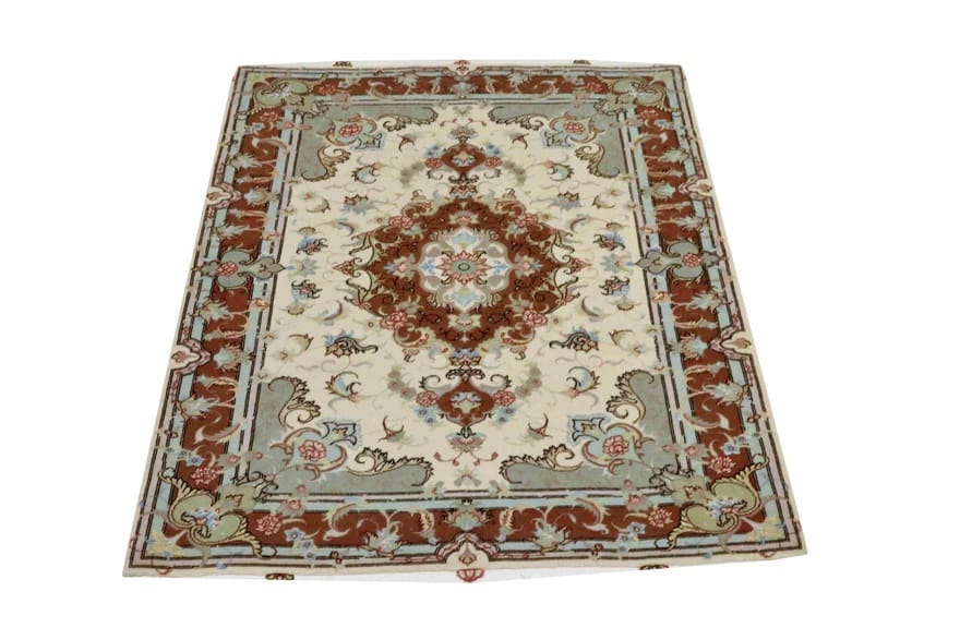 Tabriz Persian Rug — hand-knotted, 155 × 104 cm, Wool & Silk