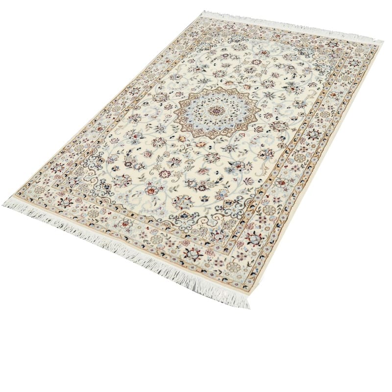 exklusiver-nain-6la-teppich-159x107-cm-handgeknupft-persien-3 Hand-Knotted Wool & Silk Nain Persian Rug, 157 × 106 cm