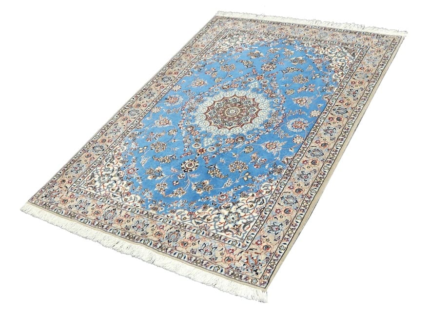 exquisiter-nain-6la-teppich-148x101-cm-konigsblau-handgeknupft-3 Hand-Knotted Wool & Silk Nain Persian Rug, 146 × 100 cm