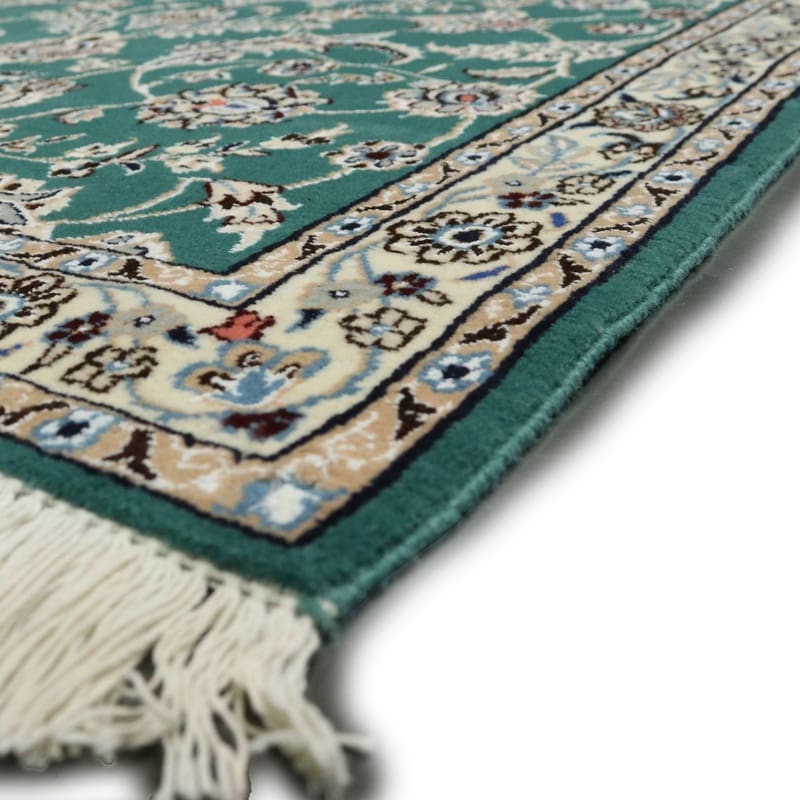 Hand-Knotted Wool & Silk Nain Persian Rug, 423 × 88 cm