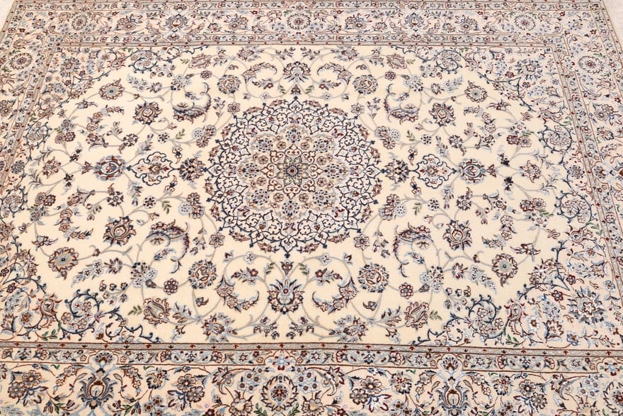 Nain Persian Rug 214 × 143 cm, Wool & Silk, hand-knotted