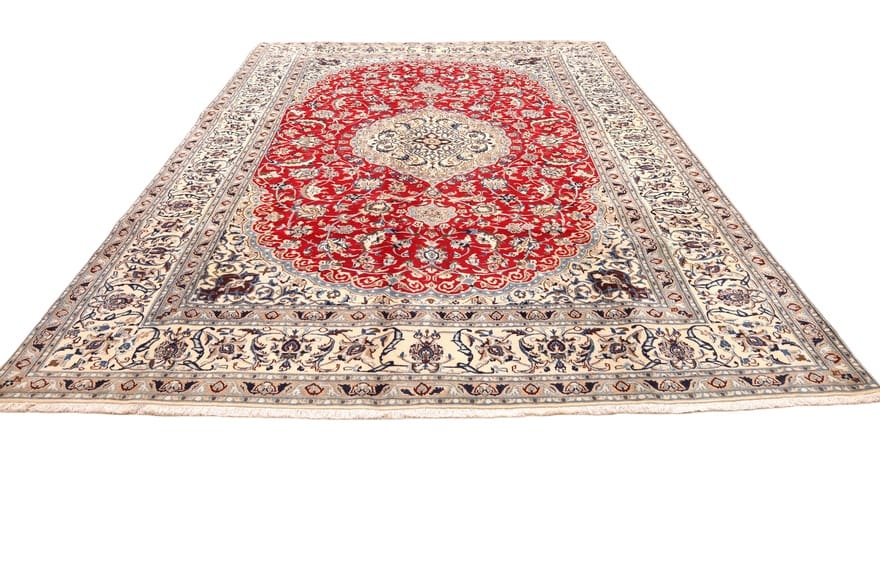 Hand-Knotted Wool & Silk Nain Persian Rug, 395 × 288 cm