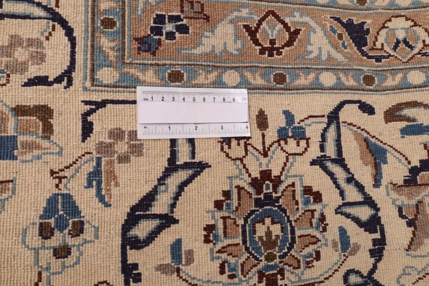 Hand-Knotted Wool & Silk Nain Persian Rug, 395 × 288 cm
