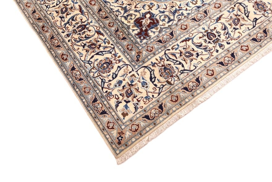 Hand-Knotted Wool & Silk Nain Persian Rug, 395 × 288 cm