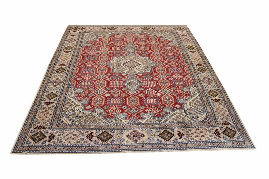 Nain Persian Rug — hand-knotted, 342 × 257 cm, Wool & Silk