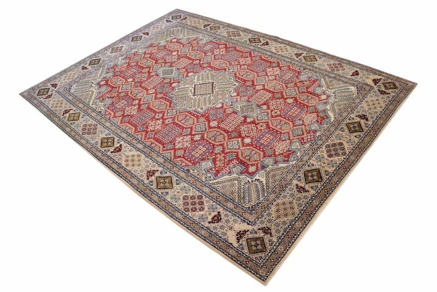 Nain Persian Rug — hand-knotted, 342 × 257 cm, Wool & Silk
