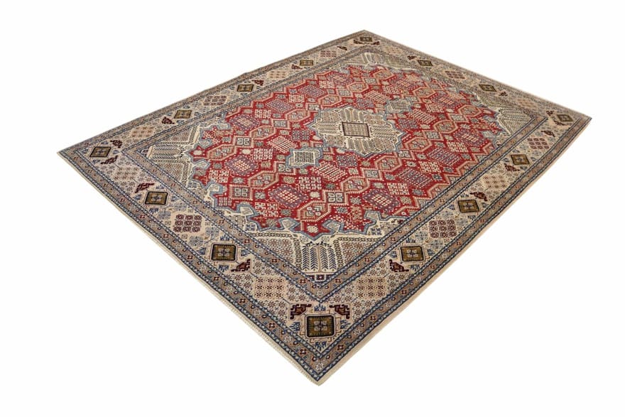 Nain Persian Rug — hand-knotted, 342 × 257 cm, Wool & Silk